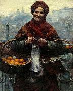 Aleksander Gierymski Jewish woman selling oranges USA oil painting artist
